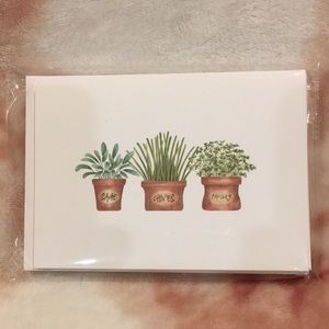 Garden Herbs Botanical Plant Note Card Set of Six Cards/white Envelopes NWT hc